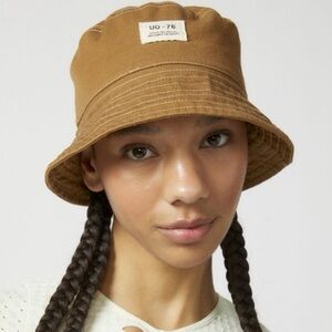 Urban Outfitters UO Bucket Hat Canvas Rust Orange Brown